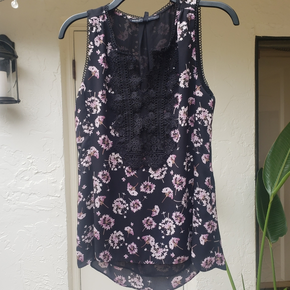 WHBM Tank Top Lace Detail Front XS